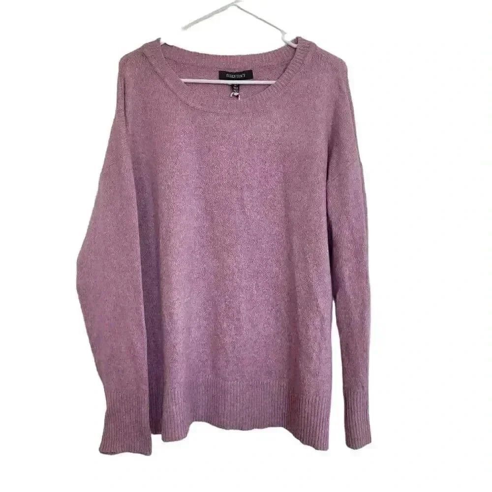 Ellen Tracy Women's Mulberry Heather Poly/Nylon/Spandex Crewneck Sweater NEW - Picture 2 of 12